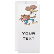 funny hillbilly redneck with pig cartoon customized rack card