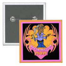 Funny Hippie Mom Buttons buttons
