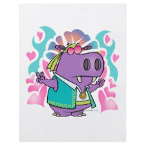 funny hippy hippie hippo cartoon flyer design