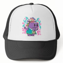 funny hippy hippie hippo cartoon trucker hats