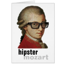 Funny Hipster Mozart Card