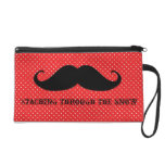 Funny hipster mustache holiday xmas mustaches wristlet clutch