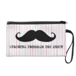 Funny hipster mustache holiday xmas mustaches wristlet purse