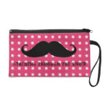 Funny hipster mustache holiday xmas mustaches wristlet