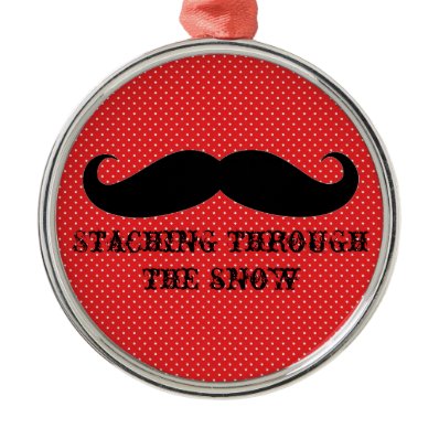 Funny hipster mustache holiday xmas mustaches christmas tree ornaments