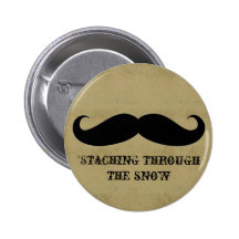Funny hipster mustache holiday xmas mustaches pins