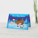 Funny Holiday Cow and Calf card