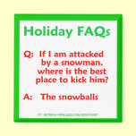 Funny Holiday FAQS Christmas Magnet magnets