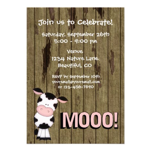 Funny Holy Cow 50th Birthday Party Invitation