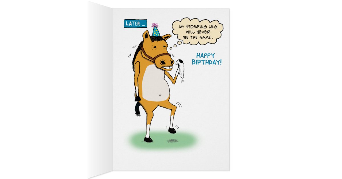 Funny Horse Birthday Card | Zazzle