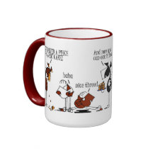Funny Horse & Carrot Cake Cartoon Birthday Mug