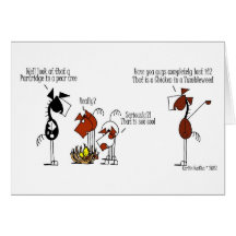 Funny Horse & Chicken Card