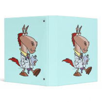 funny horse doc doctor cartoon 3 ring binders