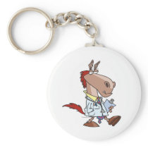 funny horse doc doctor cartoon keychains