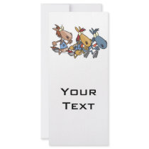 funny horse racing cartoon full color rack card