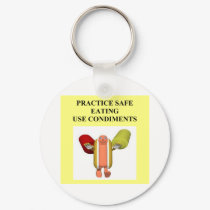 funny hot dog food joke keychains