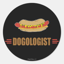 Funny Hot Dog Round Stickers