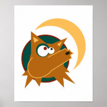 funny howling coyote posters