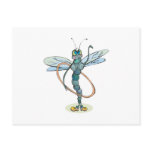 funny hula hoop dragonfly postcard