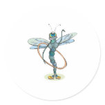 funny hula hoop dragonfly stickers