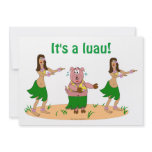 Funny Hula Pig Luau Hawaiian Party Invitations