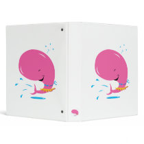 funny hula pink whale 3 ring binders