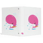 funny hula pink whale binders