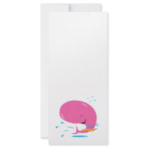 funny hula pink whale rack cards
