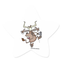 funny humorous alarmed shocked cartoon cow stickers