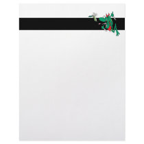 funny hungry frog chasing bug cartoon letterhead