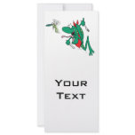 funny hungry frog chasing bug cartoon rack card design