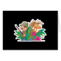 funny hunter and lion cartoon cards