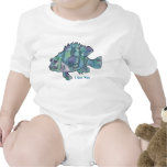 Funny "I Get Wet" Cartoon Blue Fish Infant T-shirt