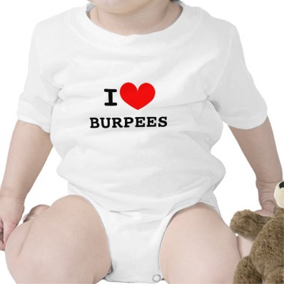 Funny I heart burpees infant bodysuit | Kids humor