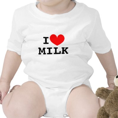 Funny I heart milk infant bodysuit | Cute snapsuit