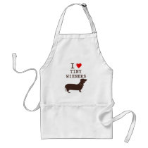Funny I Love Tiny Wiener Dachshund aprons by sourpusstees Funny I Love Tiny Wiener Dachshund aprons