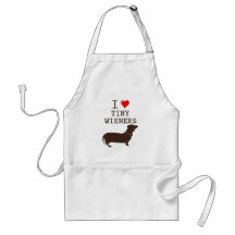 Funny I Love Tiny Wiener Dachshund Apron