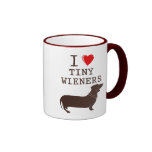 Funny I Love Tiny Wiener Dachshund Coffee Mugs