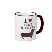 Funny I Love Tiny Wiener Dachshund Coffee Mugs
