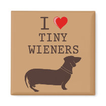 Funny I Love Tiny Wiener Dachshund Fridge Magnet