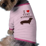 Funny I Love Tiny Wiener Dachshund Pet Clothes