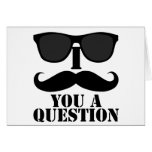 Funny I Moustache You A Question Black Sunglasses Card