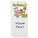 funny ice cream hog piggy pig cartoon custom rack cards