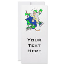 funny ice hockey collision graphic rack card template