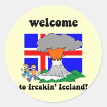 Funny Iceland volcano stickers
