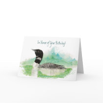 Funny, In Honor of Your Birthday, Fishing Loon Greeting Card