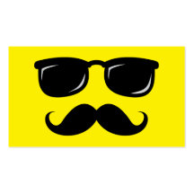 Funny incognito smiley mustache trendy hipster business card