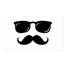 Funny incognito smiley mustache trendy hipster business card