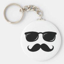 Funny incognito smiley mustache trendy hipster keychains