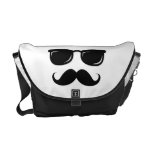 Funny incognito smiley mustache trendy hipster courier bag